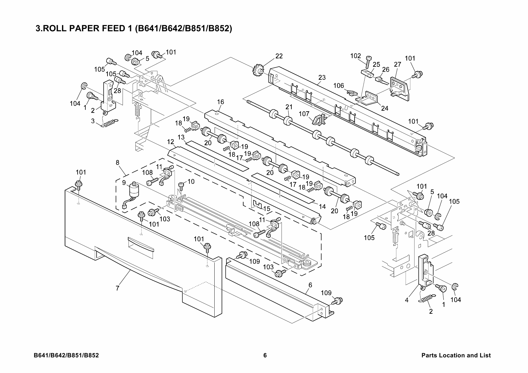 RICOH Options B641 B642 B851 B852 ROLL-FEEDER-TYPE-240A-B Parts Catalog PDF download-4